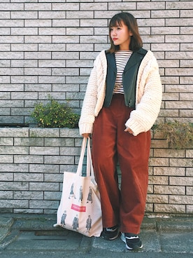 「A part by（アパートバイ）のアイテム（その他アウター）」を使った、かほこ。さん（レディース・161cm）の冬コーディネート