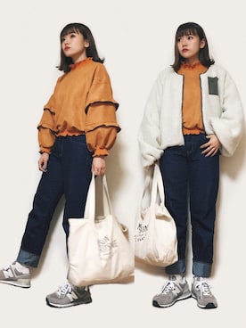 「jouetie（ジュエティ）のアイテム（ジャケット/アウター）」を使った、かほこ。さん（レディース・161cm）の冬コーディネート