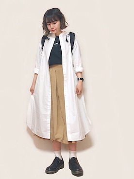 「アイテム（シャツワンピース）」を使った、かほこ。さん（レディース・161cm・20代）の春コーディネート