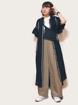 「アイテム（シャツワンピース）」を使った、かほこ。さん（レディース・161cm・20代）の春コーディネート