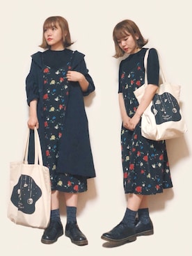 「JEANASIS（ジーナシス）のアイテム（ワンピース/ドレス）」を使った、かほこ。さん（レディース・161cm）の春コーディネート