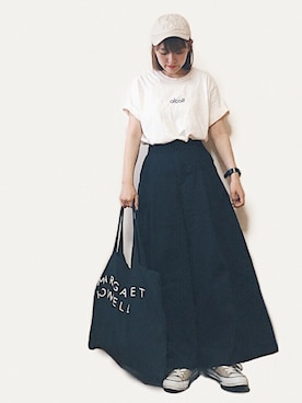 「FREAK'S STORE（フリークスストア）のアイテム（チノパンツ）」を使った、かほこ。さん（レディース・161cm）の夏コーディネート