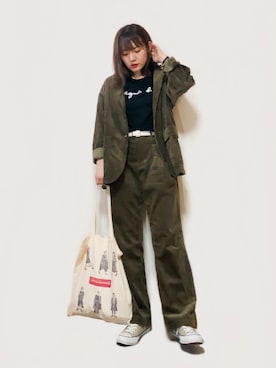 「BEAMS（ビームス）のアイテム（ジャケット/アウター）」を使った、かほこ。さん（レディース・161cm）の秋コーディネート