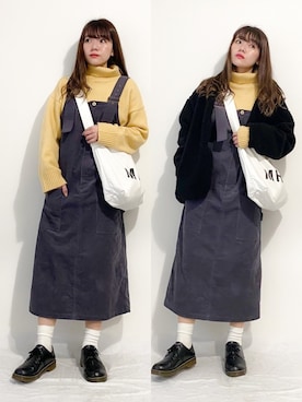 「DHOLIC（ディーホリック）のアイテム（ブルゾン）」を使った、かほこ。さん（レディース・161cm）の春コーディネート