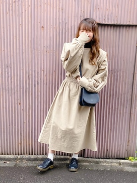 「ISOOK（アイスー）のアイテム（ワンピース/ドレス）」を使った、かほこ。さん（レディース・161cm）の春コーディネート