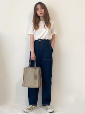 「HITCH HIKE（ヒッチハイク）のアイテム」を使った、かほこ。さん（レディース・161cm）の春コーディネート