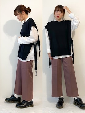 「Dr. Martens（ドクターマーチン）のDr.Martens / ドクターマーチン 1461 3EYE GIBSON SHOE 3ホール ギブソン シューズ ブーツ（ブーツ）」を使った、かほこ。さん（レディース・161cm）の夏コーディネート