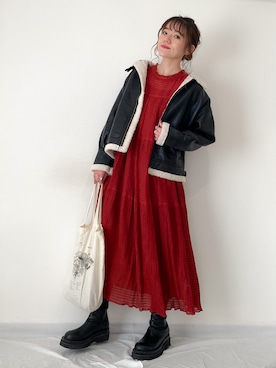 「JOURNAL STANDARD relume（ジャーナルスタンダード　レリューム）のアイテム（ワンピース/ドレス）」を使った、かほこ。さん（レディース・162cm）の秋コーディネート