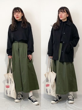 「chuclla（チュクラ）のアイテム（ジャケット/アウター）」を使った、かほこ。さん（レディース・162cm）の冬コーディネート