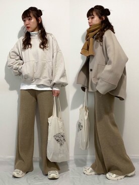 「yuw（ユウ）のアイテム（その他アウター）」を使った、かほこ。さん（レディース・162cm）の冬コーディネート