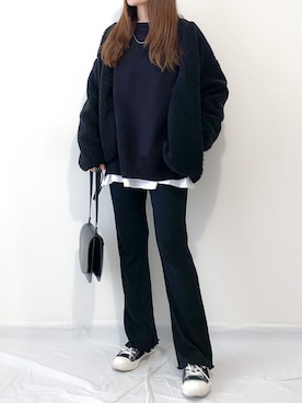 「DHOLIC（ディーホリック）のアイテム（ブルゾン）」を使った、かほこ。さん（レディース・162cm）の冬コーディネート