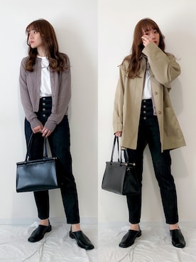 「H&M（エイチ・アンド・エム）のアイテム（カーディガン/ボレロ）」を使った、かほこ。さん（レディース・162cm）の春コーディネート