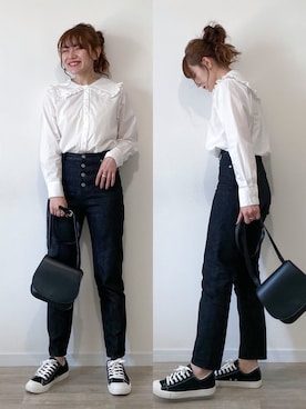 「TONE SELECT GOODS（トーンセレクトグッズ）のアイテム」を使った、かほこ。さん（レディース・162cm）の春コーディネート