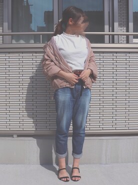 「RAY CASSIN（レイカズン）のアイテム（マウンテンパーカー）」を使った、chii❁¨̮さん（レディース・156cm）の春コーディネート