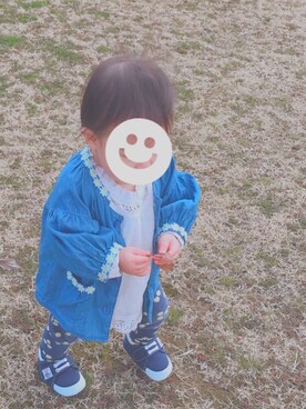 「Moujonjon（ムージョンジョン）のアイテム（ジャケット/アウター）」を使った、なかむら さん（レディース・70cm）の春コーディネート