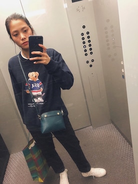 「Ralph Lauren」｜「アイテム（スウェット）」を使った、m&mさん（レディース・169cm）の秋コーディネート