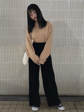 スウェット ブラウン系 を使った 韓国 の人気ファッションコーディネート Wear