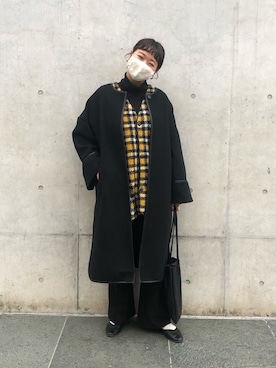 「ベスト」｜「アイテム（ムートンコート）」を使った、akariさん（レディース・165cm）の冬コーディネート