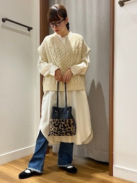 「SHIPS」｜「アイテム（ワンピース/ドレス）」を使った、村上さん（レディース・160cm）の秋コーディネート