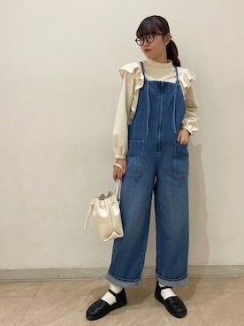 「SHIPS any（シップス エニィ）のアイテム（オールインワン・サロペット）」を使った、村上さん（レディース・160cm）の冬コーディネート