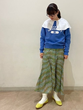 「SHIPS」｜「アイテム（バレエシューズ）」を使った、村上さん（レディース・160cm）の冬コーディネート