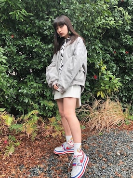 「平成最後のWEARISTAセンバツ」｜「アイテム（MA-1）」を使った、MANONさん（レディース・160cm）の春コーディネート