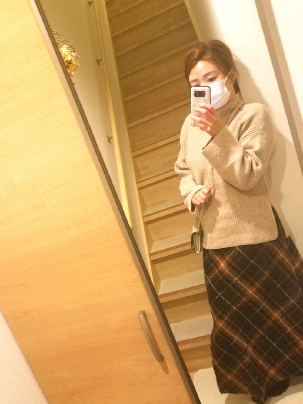 Mila Owen（ミラオーウェン）の「大柄チェックフレアスカート