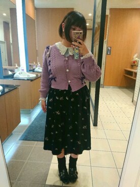「axes femme POETIQUE（アクシーズファムポエティック）のアイテム（トップス）」を使った、sakuluxさん（レディース・163cm）の冬コーディネート