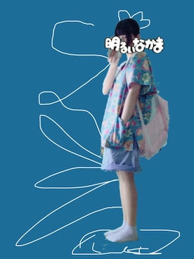 「アイテム（腕時計、パープル系）」を使った、年金さん（レディース・155cm）の春コーディネート