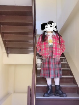 「白タイツ」｜年金さん（レディース・155cm・10代）の冬コーディネート