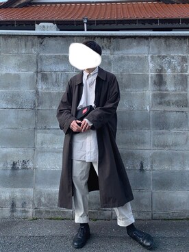 「アイテム（ステンカラーコート）」を使った、とみいさん（メンズ・176cm・20代）の秋コーディネート