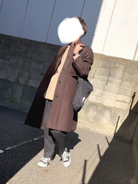 「アイテム（ステンカラーコート）」を使った、とみいさん（メンズ・176cm・20代）の秋コーディネート