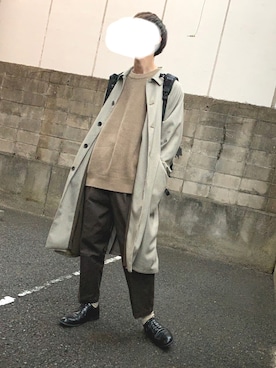 「アイテム（ステンカラーコート）」を使った、とみいさん（メンズ・176cm・20代）の秋コーディネート