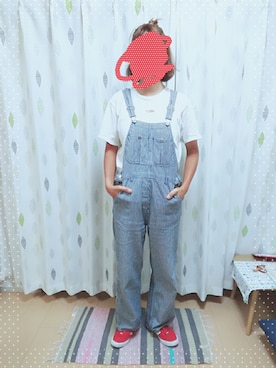 「アイテム（サロペット/オーバーオール）」を使った、はし🐷さん（レディース・162cm・20代）の夏コーディネート