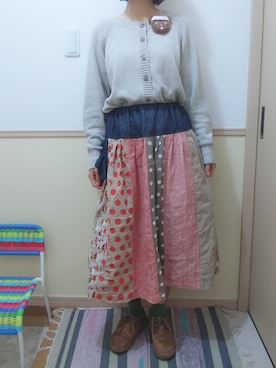 「アイテム（ソックス/靴下、グリーン系）」を使った、はし🐷さん（レディース・162cm）の秋コーディネート