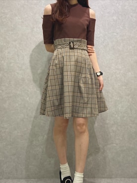 「オープンショルダー」｜「アイテム（ワンピース/ドレス）」を使った、𝒩𝒶𝓃𝒶🐈さん（レディース・158cm）の春コーディネート