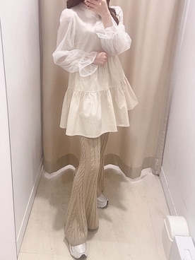 「TITTY&CO.（ティティーアンドコー）のアイテム（チュニック）」を使った、𝒩𝒶𝓃𝒶🐈さん（レディース・158cm）の冬コーディネート