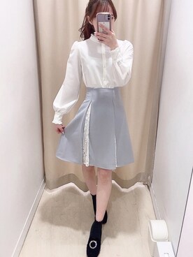 「TITTY&CO.（ティティーアンドコー）のアイテム（スカート）」を使った、𝒩𝒶𝓃𝒶🐈さん（レディース・158cm）の冬コーディネート