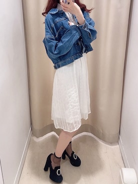 「TITTY&CO.（ティティーアンドコー）のアイテム（ジャケット/アウター）」を使った、𝒩𝒶𝓃𝒶🐈さん（レディース・158cm）の春コーディネート