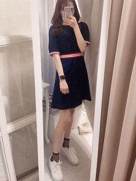 「マリン」｜「アイテム（ワンピース/ドレス）」を使った、𝒩𝒶𝓃𝒶🐈さん（レディース・158cm）の春コーディネート