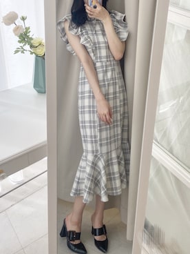 「マーメイド」｜「アイテム（ワンピース/ドレス）」を使った、𝒩𝒶𝓃𝒶🐈さん（レディース・158cm）の春コーディネート