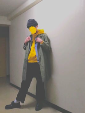 「アイテム（ステンカラーコート）」を使った、Y&Kさん（メンズ・179cm・20代）の冬コーディネート