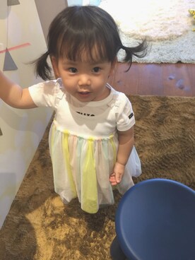 MIOさんの「Pastel stripe tulle dress」を使ったコーディネート
