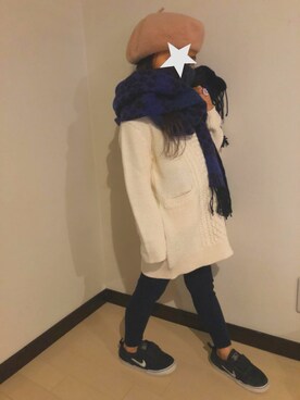 「アイテム（タイツ/ストッキング、ブラック系）」を使った、yarsさん（キッズ・110cm）の冬コーディネート