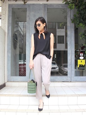 「アイテム（財布/小物、ホワイト系）」を使った、ottilieさん（レディース・165cm）の春コーディネート