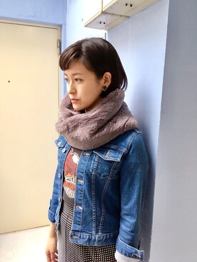 「ファースヌード」｜「アイテム（アクセサリー）」を使った、ottilieさん（レディース・165cm）の秋コーディネート