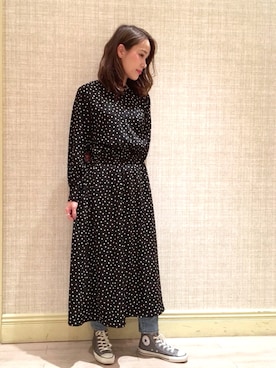「コンバース ハイカット」｜「アイテム（ワンピース/ドレス）」を使った、ottilieさん（レディース・165cm）の春コーディネート