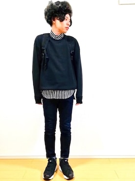 「スウェット×シャツ」｜chantoken..さん（メンズ・163cm）の冬コーディネート