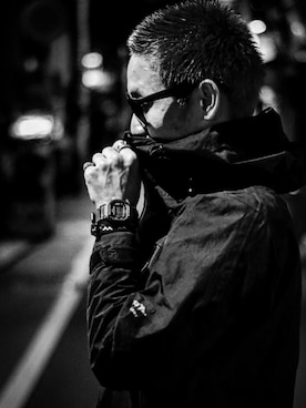 「STUSSY（ステューシー）のアイテム（マウンテンパーカー）」を使った、shoooooriさん（メンズ・176cm）の春コーディネート
