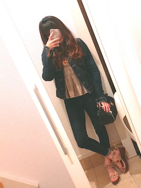 「アイテム（その他トップス、ブラウン系）」を使った、Ａｙａｋａ🌼🕊さん（レディース・148cm）の春コーディネート